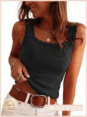 Wool Blend Square Neck Sleeveless Sweater Tank | Slim Fit Business Casual
